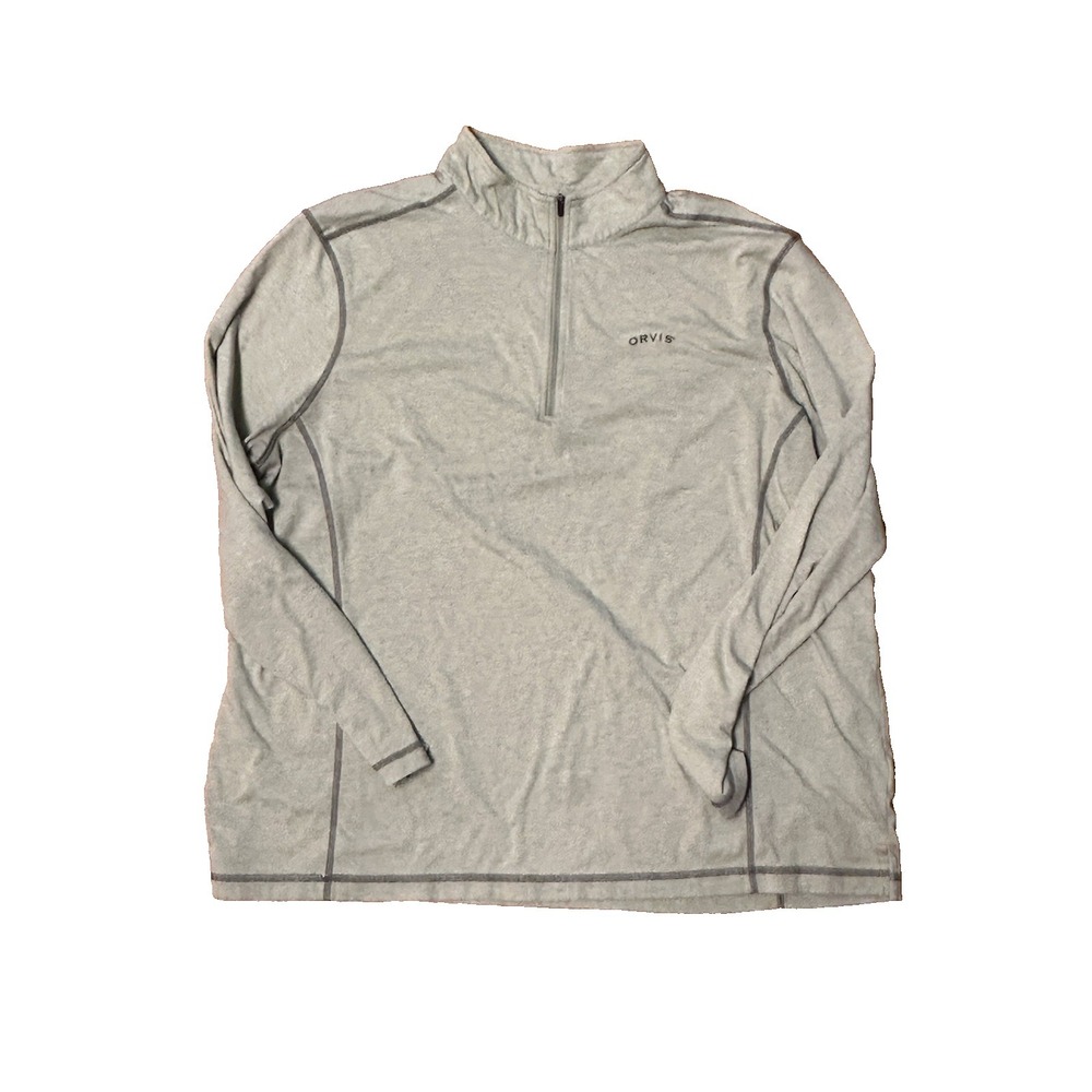 Orvis Men's Size XXL Green Quarter Zip Pullover Shirt